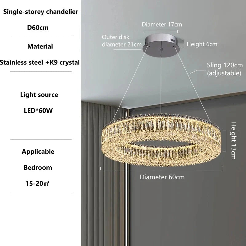 Crystal LED flush mount lighting setup