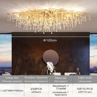 Crystal Raindrop Ceiling Chandelier – Modern Luxury Lighting