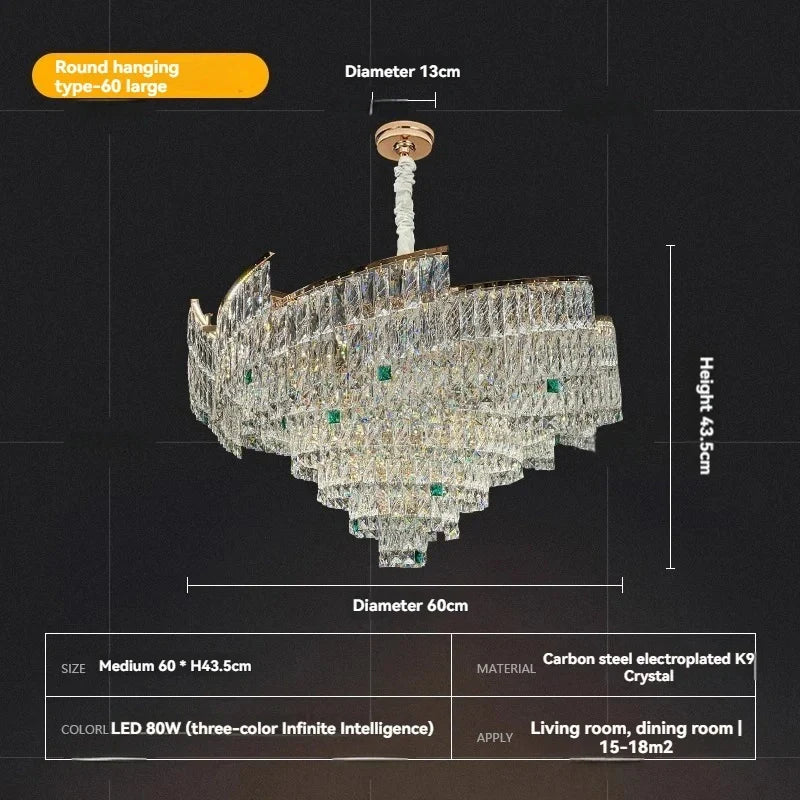 Crystal ceiling light for living room