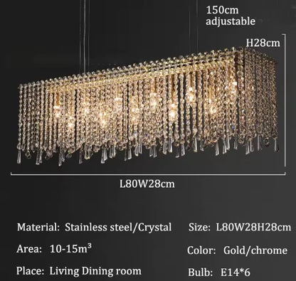 Crystal ceiling light interior view