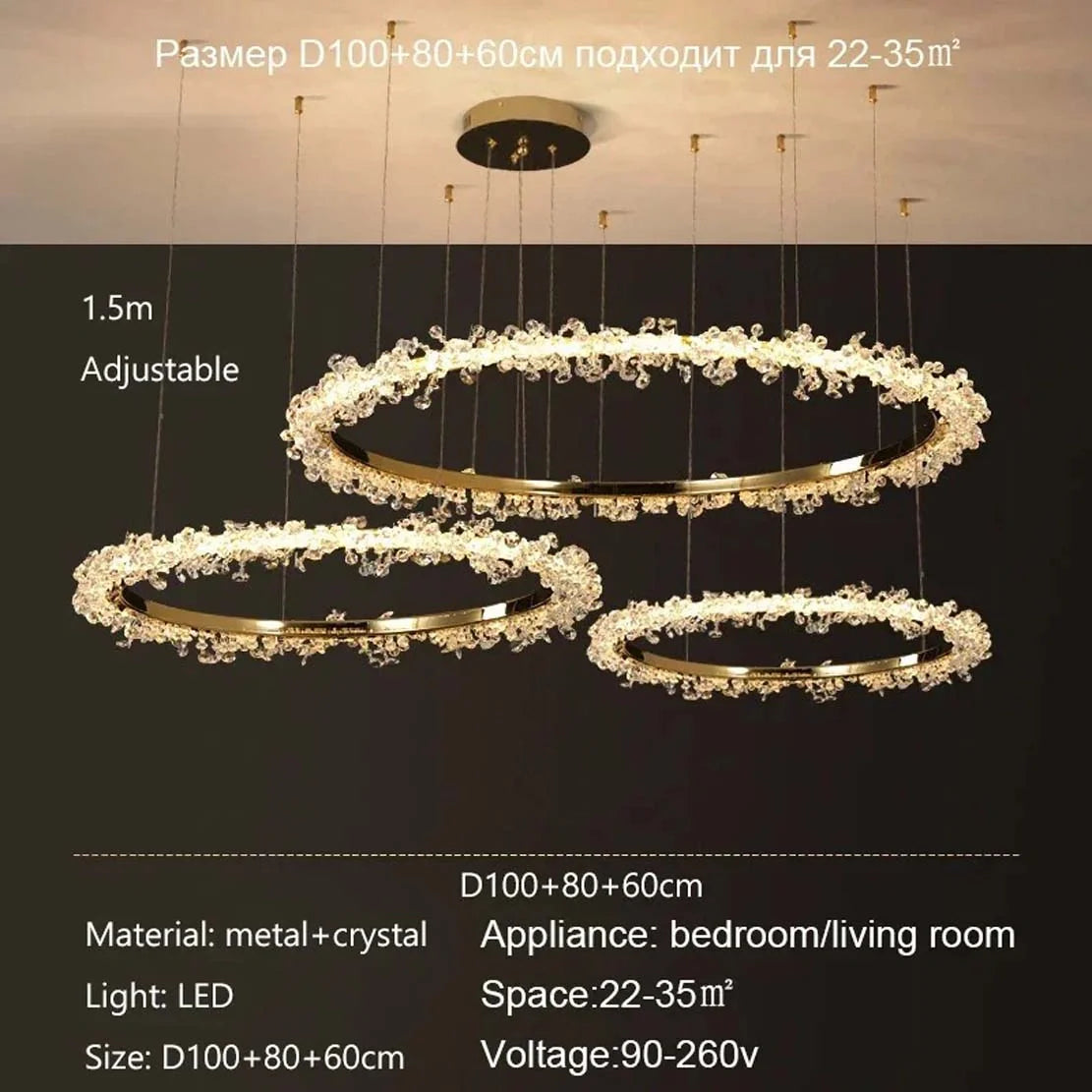 Crystal chain pendant for living room
