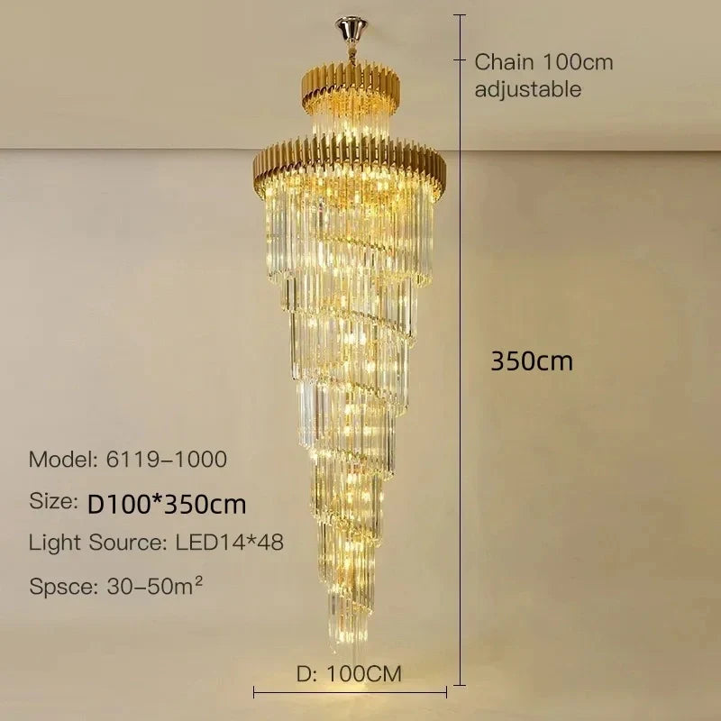Crystal chandelier with black and gold design