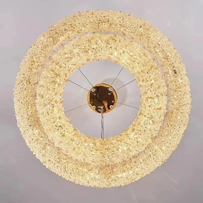 Crystal pendant chandelier installed