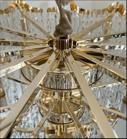 Crystal pendant lamp interior view