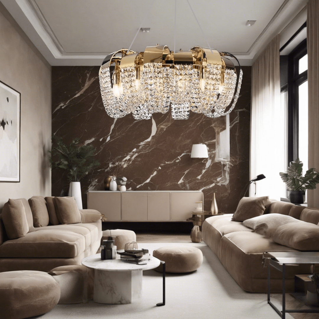 Denise Chandelier Modern  Luxury Gold Frame Light Fitting - Zynella