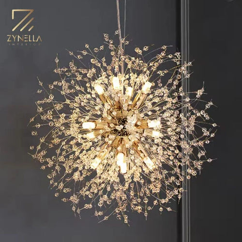 Dandelion crystal LED chandelier