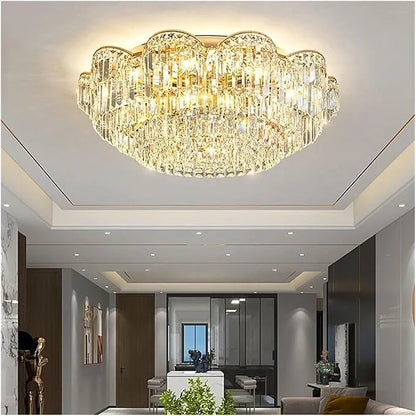 Elegant crystal chain LED chandelier