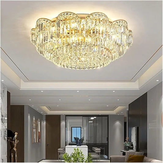 Elegant crystal chain LED chandelier