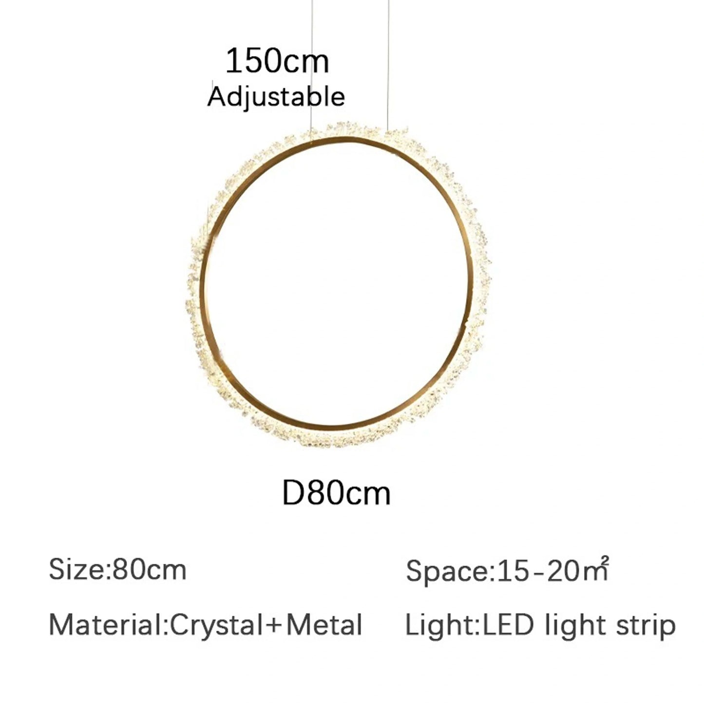 Elegant crystal chain ceiling light