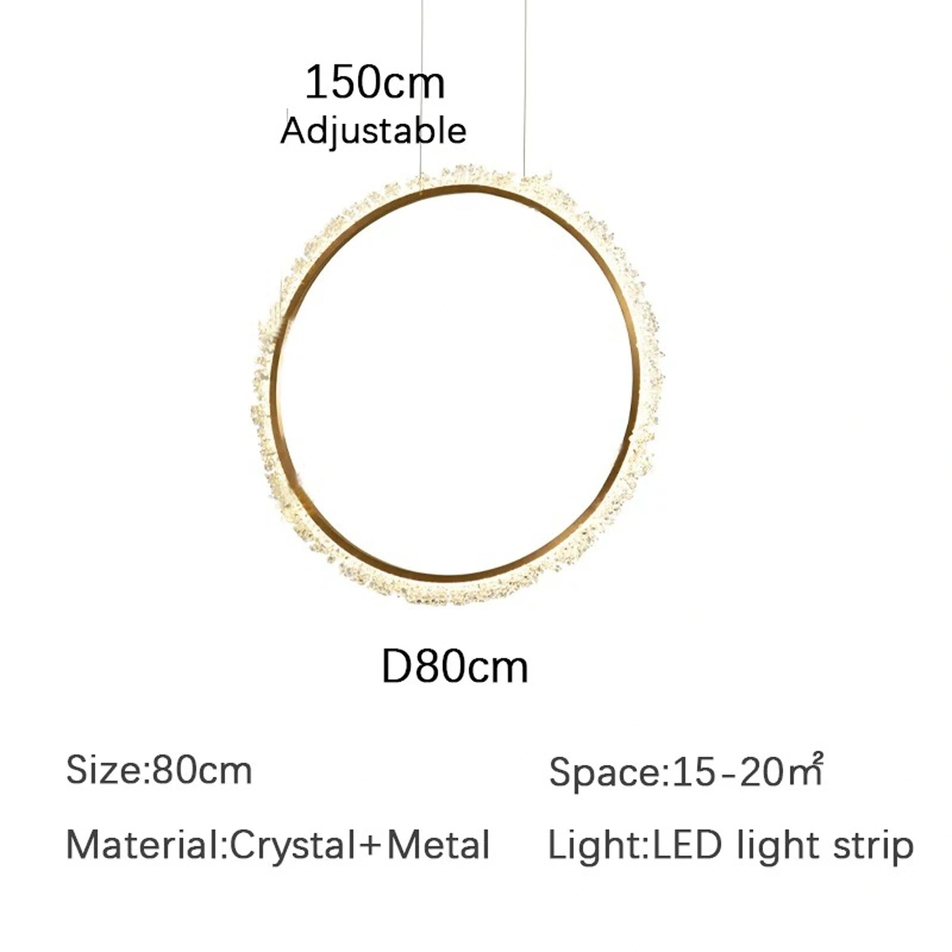 Elegant crystal chain ceiling light
