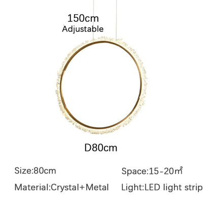 Elegant crystal chain ceiling light