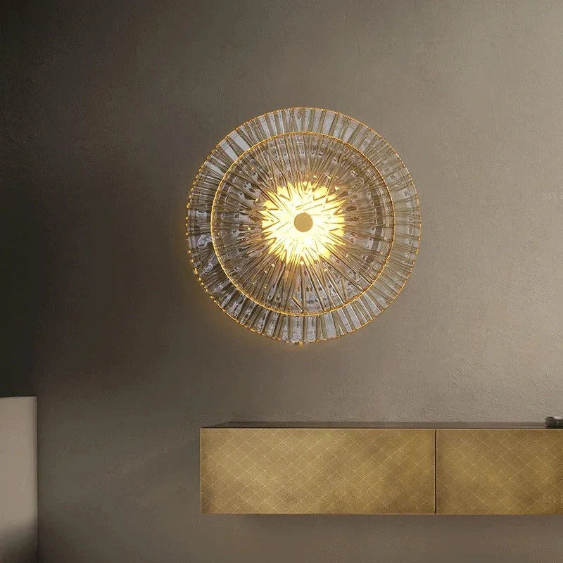 Elegant glass wall light interior