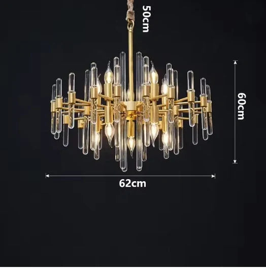 Elegant gold LED hanging chandelier