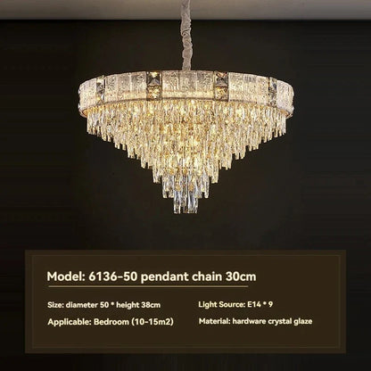 Elegant gold crystal ceiling light
