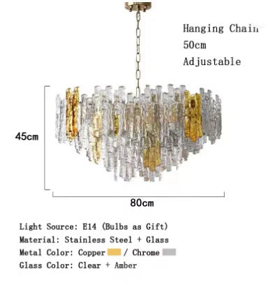 Elegant ice-melting glass pendant light