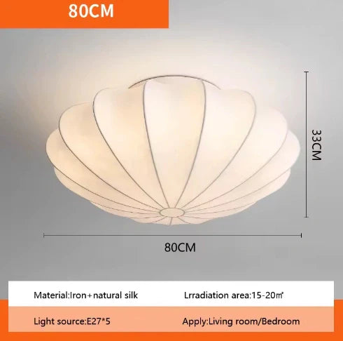 Elegant minimalist silk hanging light