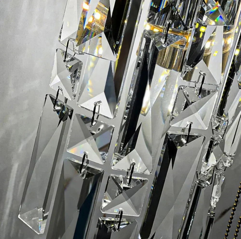 Elegant silver crystal wall lamp