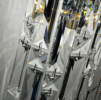 Elegant silver crystal wall lamp