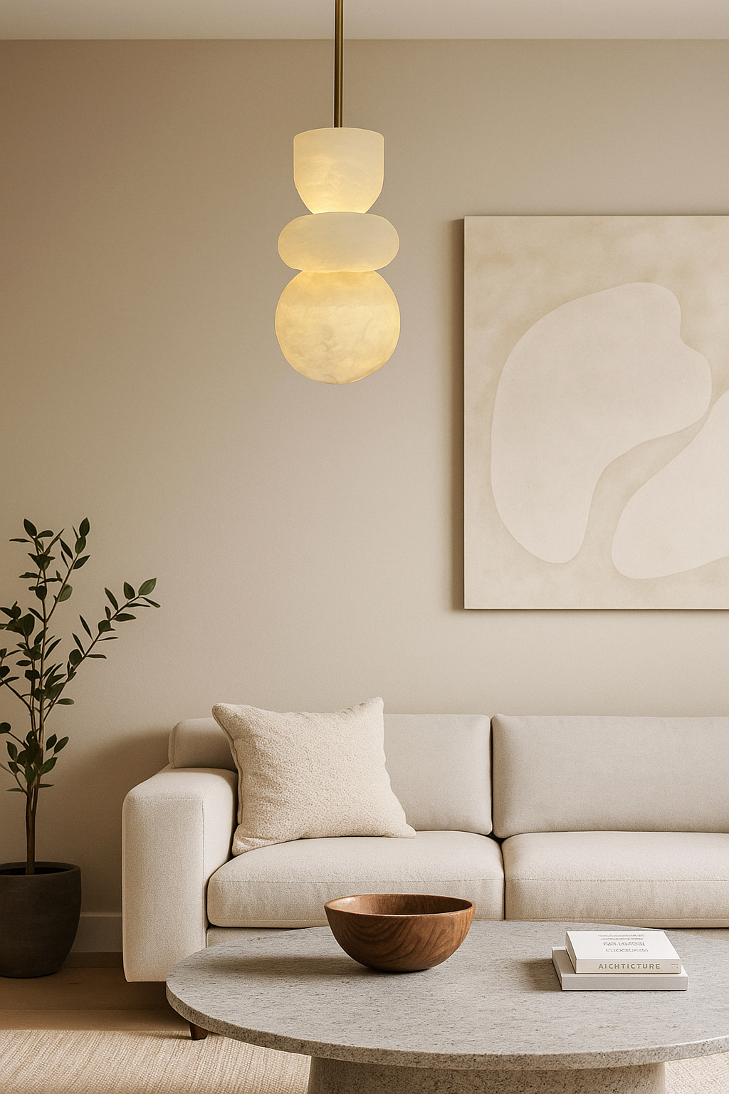 Enzo Marble Pendant Modern  Bohemian Rattan Woven Pendant - Zynella