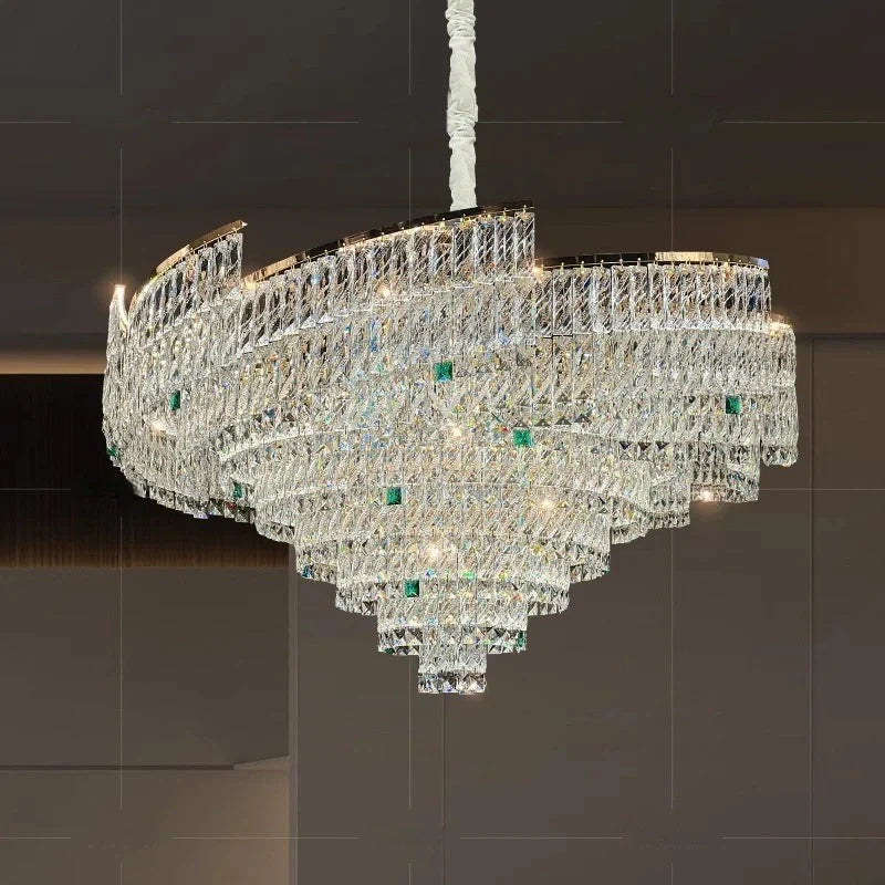 European crystal LED pendant chandelier