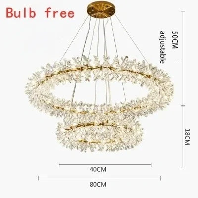 Flower LED crystal pendant for dining room