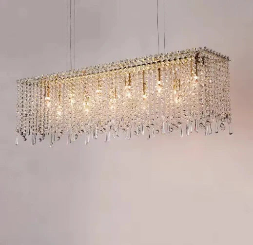 Flush mount crystal lamp for living room