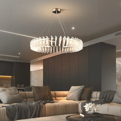 French Acrylic LED Chandelier – Contemporary Pendant Lighting