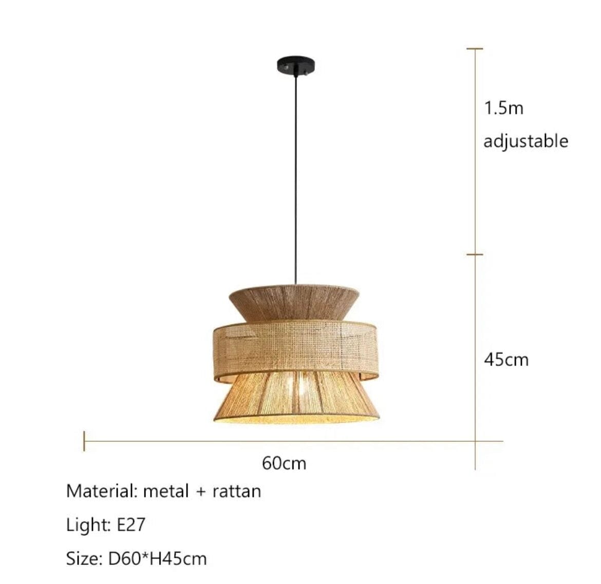 Zynella Hemp Rope  Wabi Sabi  Chandelier