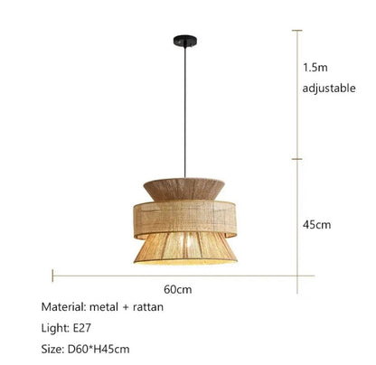 Zynella Hemp Rope  Wabi Sabi  Chandelier