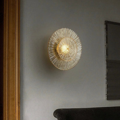 Glass wall light close-up view