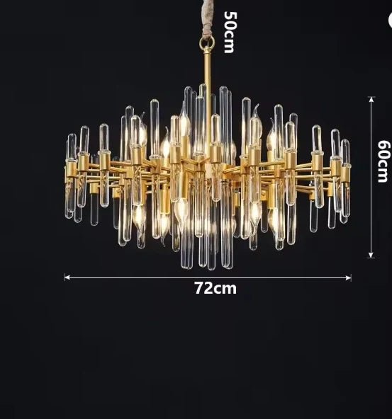 Gold LED crystal ceiling pendant