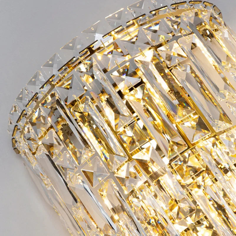 Gold and silver crystal wall fixture