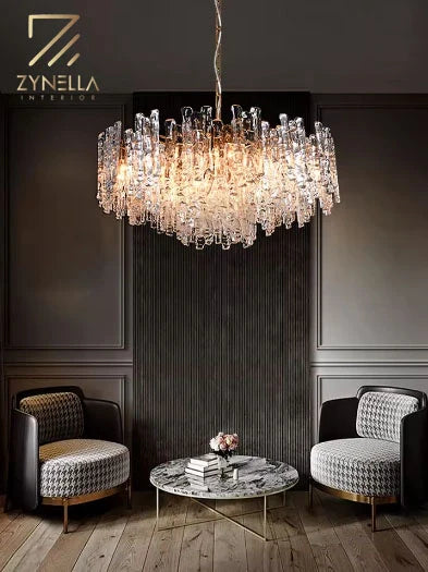 Ice-melting glass LED chandelier
