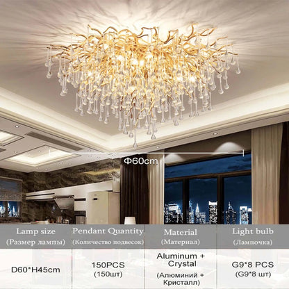 LED Crystal Chandelier Close-Up – Sparkling Detail