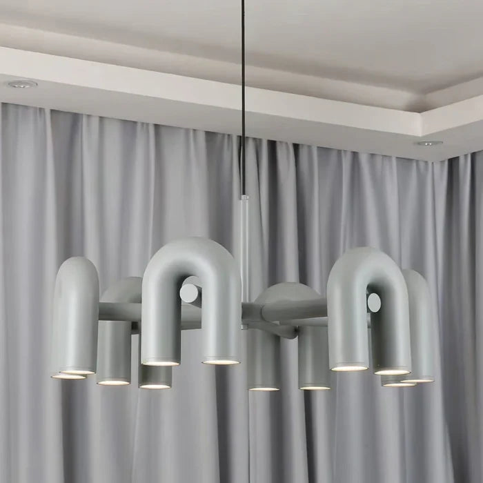 LED U-shaped ceiling light installed