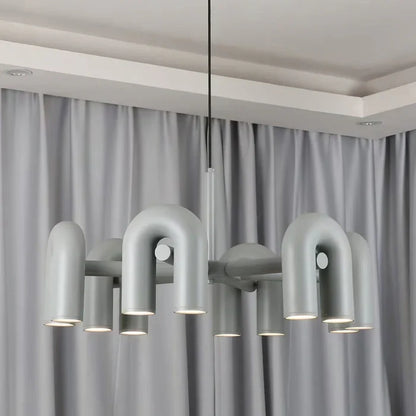 LED U-shaped ceiling light installed