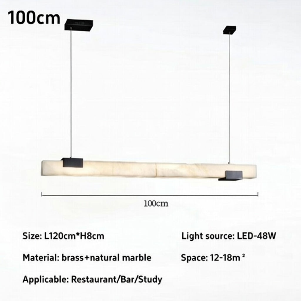 LED alabaster hanging light close-up