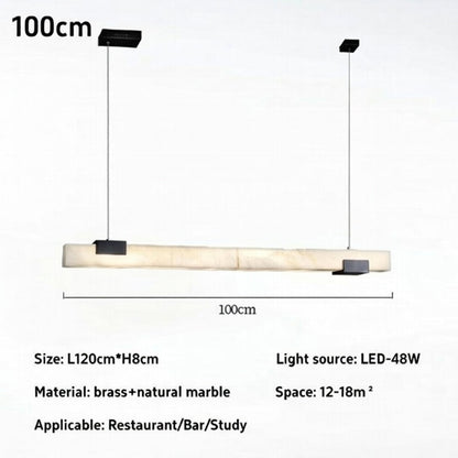LED alabaster hanging light close-up