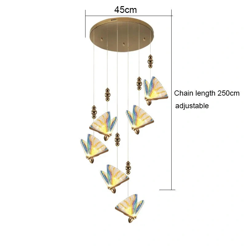 LED butterfly pendant lamp close-up