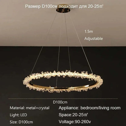LED crystal chain chandelier design