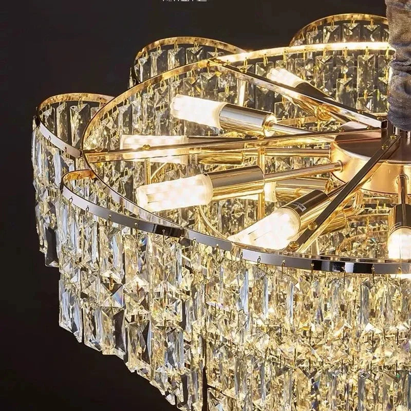 LED crystal chain pendant angled view