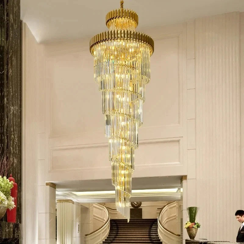 LED crystal chandelier black and gold finish