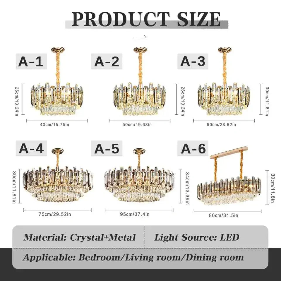 LED crystal chandelier elegant style