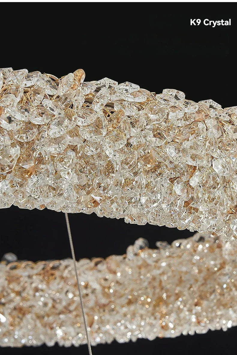 LED crystal chandelier side view