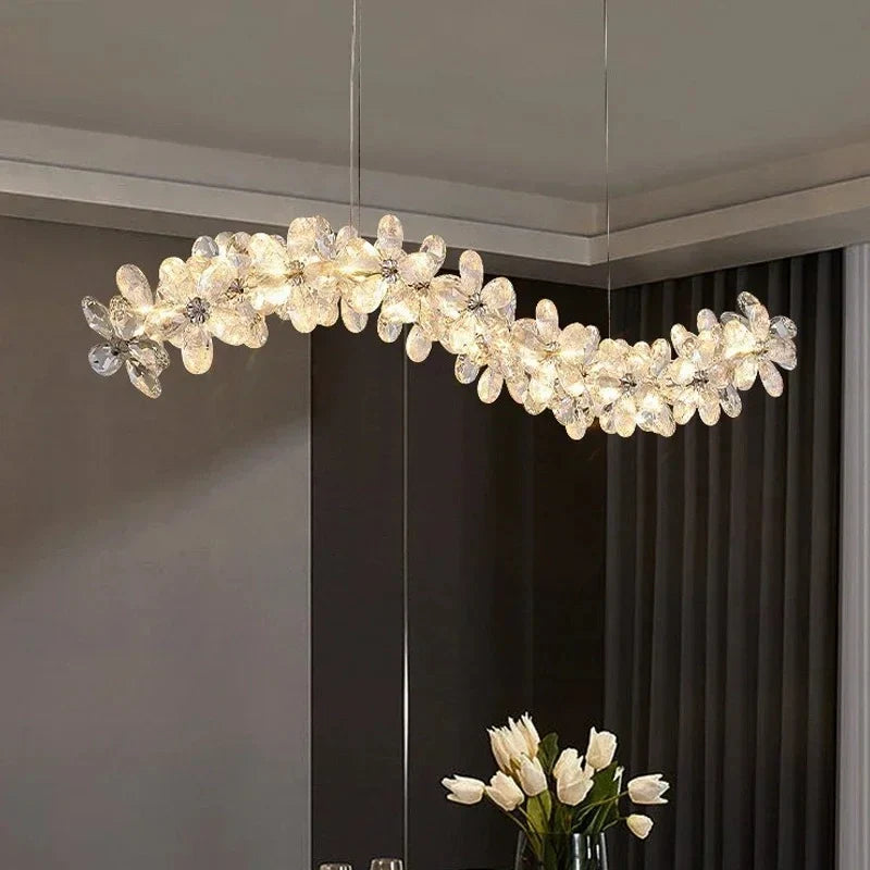 LED crystal chrome ceiling light