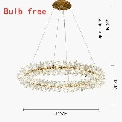 LED crystal floral pendant ceiling light
