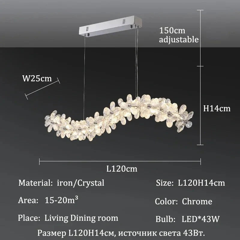 LED crystal pendant chrome design