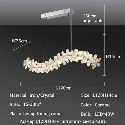 LED crystal pendant chrome design