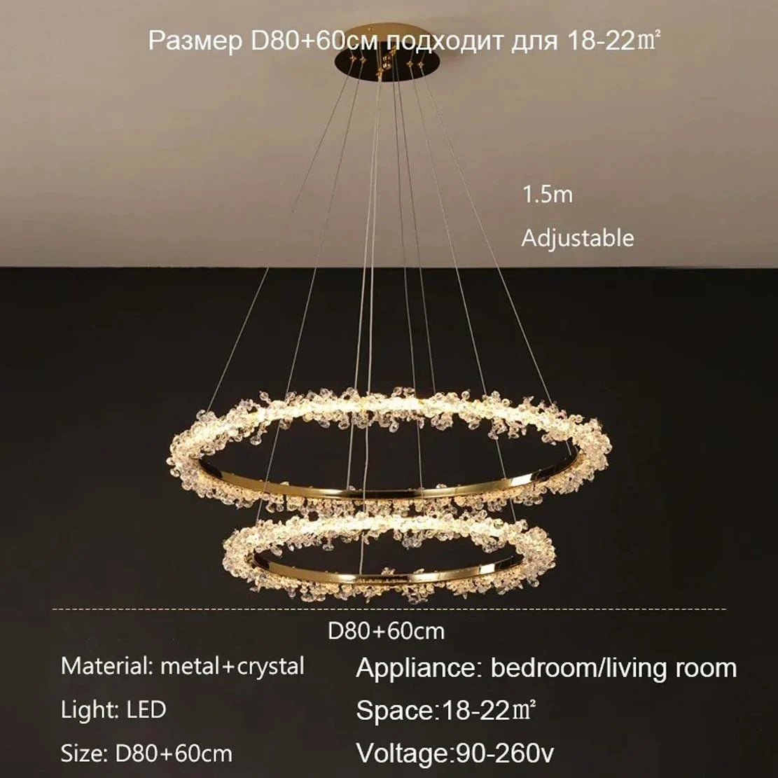 LED crystal pendant indoor lighting