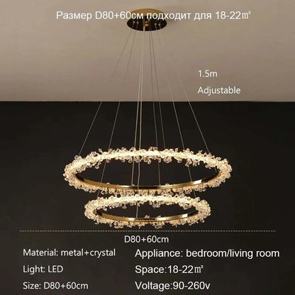 LED crystal pendant indoor lighting
